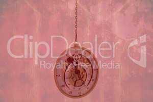 Composite image of hanging pocketwatch