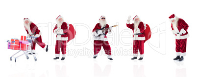 Composite image of different santas