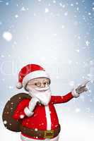 Composite image of cartoon santa