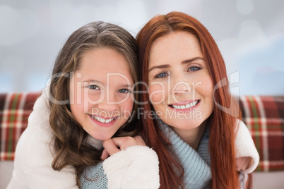 Composite image of mother and daughter