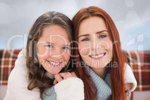 Composite image of mother and daughter