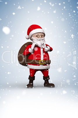 Composite image of cartoon santa