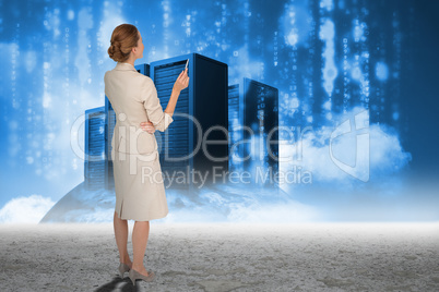 Composite image of thinking businesswoman