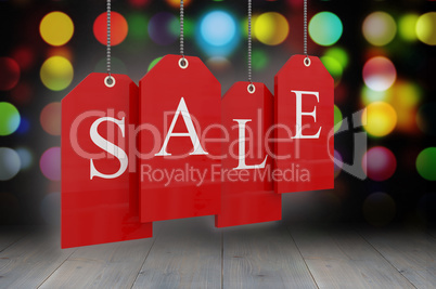 Composite image of red sale tags