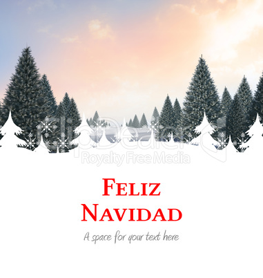 Composite image of feliz navidad