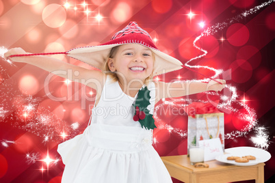 Composite image of cute girl at christmas