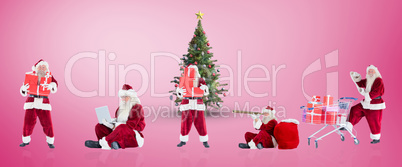 Composite image of different santas