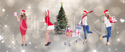 Composite image of different festive blondes