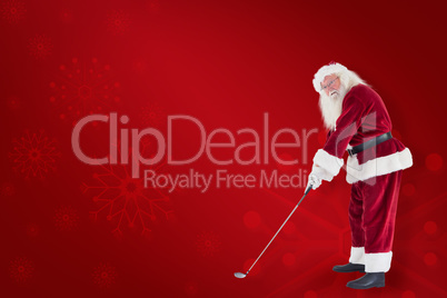 Composite image of santa pushes a shopping cart