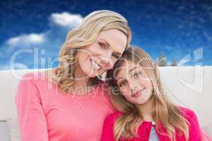 Composite image of mother and daughter