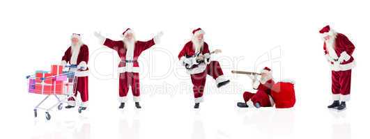 Composite image of different santas