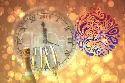 Composite image of elegant happy new year