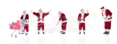 Composite image of different santas