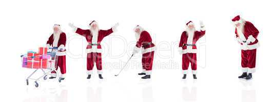 Composite image of different santas