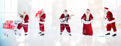 Composite image of different santas