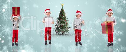 Composite image of different festive boys