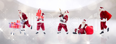 Composite image of different santas