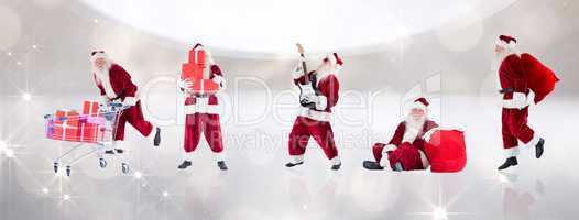 Composite image of different santas