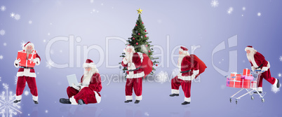 Composite image of different santas