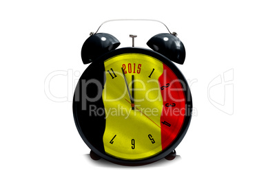 Composite image of 2015 in black alarm clock