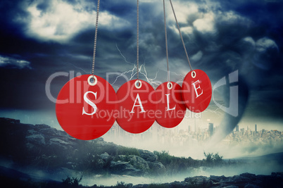 Composite image of red sale tags