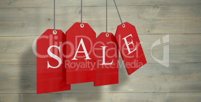 Composite image of red sale tags