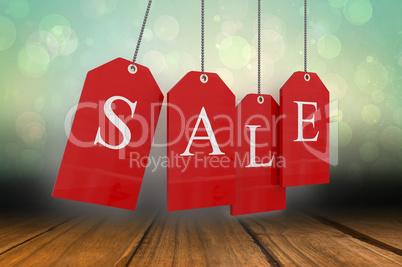 Composite image of red sale tags