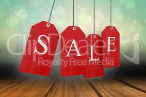 Composite image of red sale tags