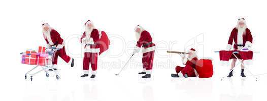 Composite image of different santas