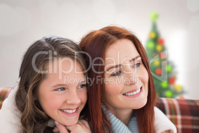 Composite image of mother and daughter