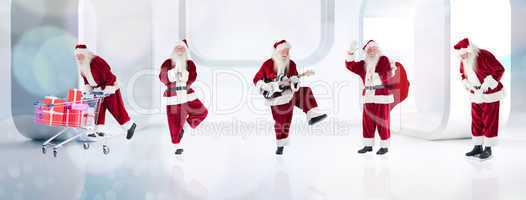 Composite image of different santas