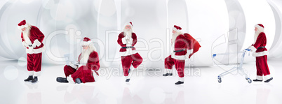 Composite image of different santas
