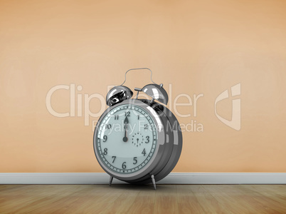 Composite image of alarm clock counting down to twelve