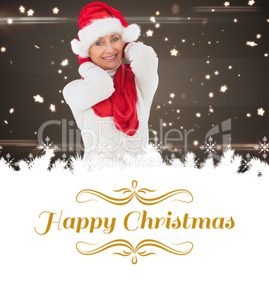 Composite image of festive woman