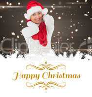 Composite image of festive woman