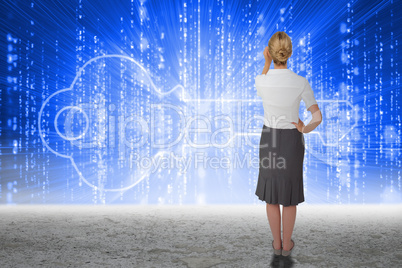 Composite image of thinking businesswoman