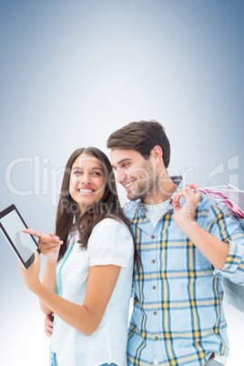 Happy couple with shopping bags