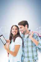 Happy couple with shopping bags