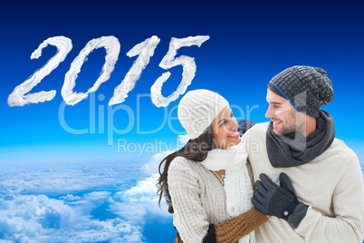 Composite image of young winter couple