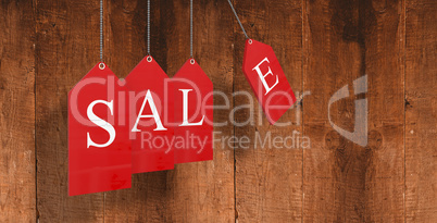 Composite image of red sale tags