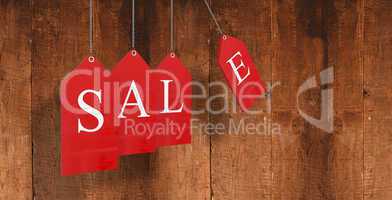 Composite image of red sale tags