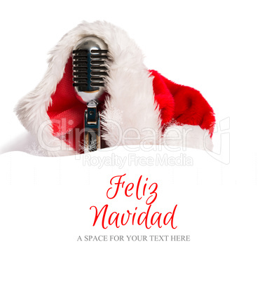 Composite image of feliz navidad