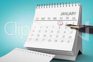 Composite image of january on calendar