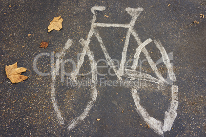 Straßenmarkierung Fahrradweg
