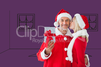 Composite image of festive couple