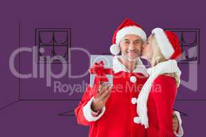 Composite image of festive couple