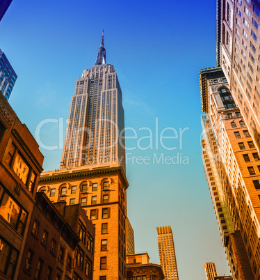 Skyline of New York from street level