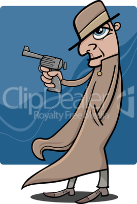 detective or gangster cartoon illustration