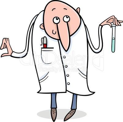 scientist character cartoon illustration