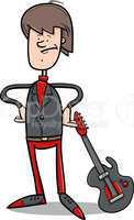 rock man with guitar cartoon